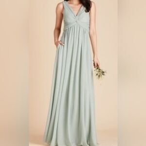 Prom Bridesmaid party Dress Women Birdy Grey pockets zipper black  Large green